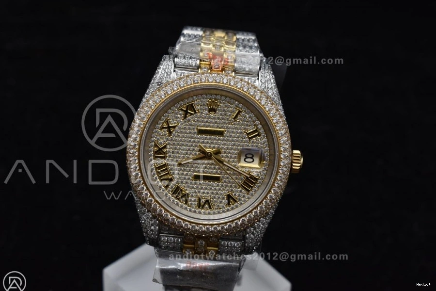 Gold Version Best 2 Tone Dial Diamond 41mm DateJust Yellow TWD Roman 0503